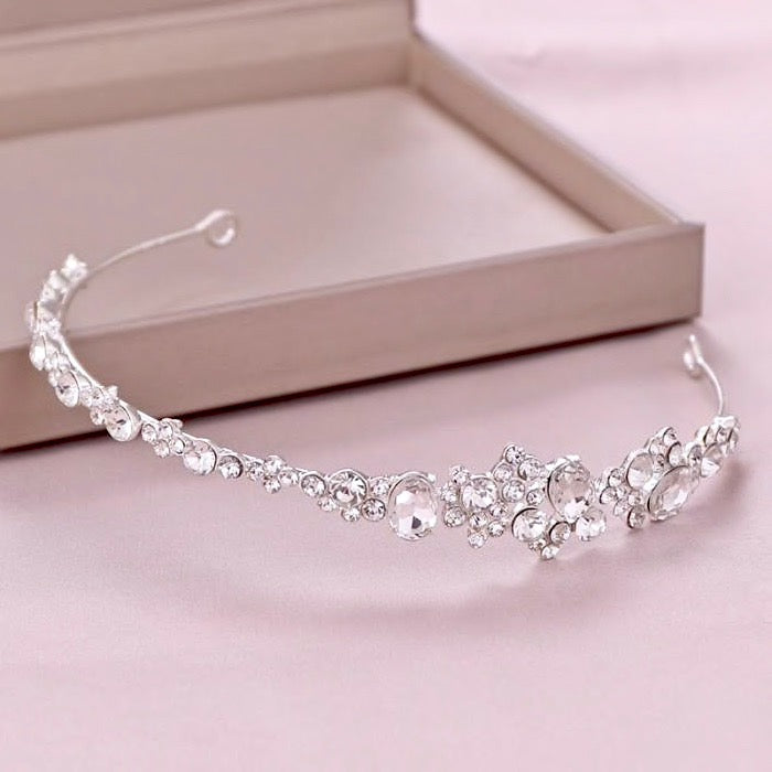 Wedding Hair Accessories - Crystal Bridal Side Headband - Available in Rose Gold and Silver