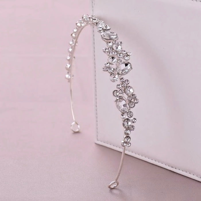 Wedding Hair Accessories - Crystal Bridal Side Headband - Available in Rose Gold and Silver