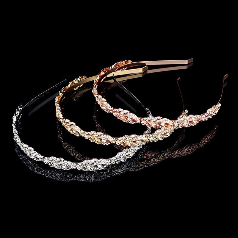 "Analise" - Crystal Bridal Headband - Available in Rose Gold, Silver and Yellow Gold