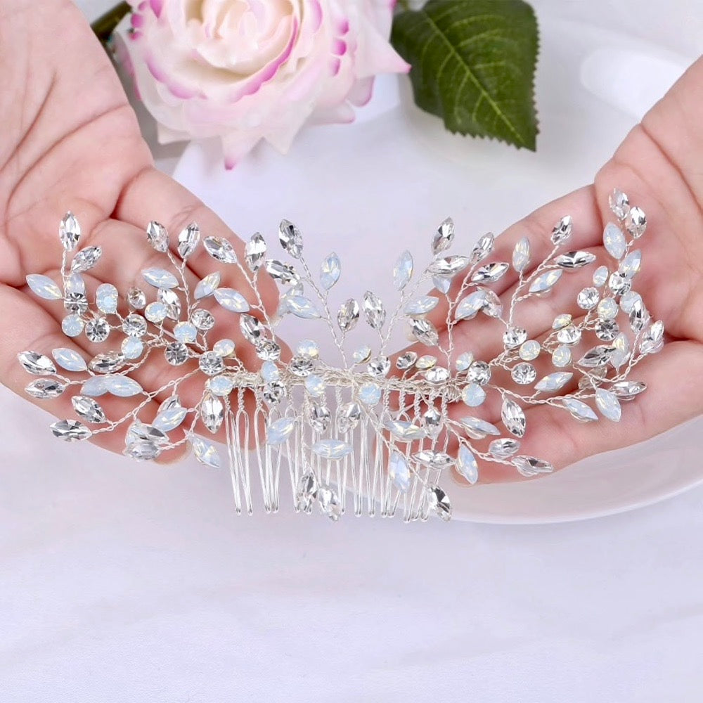 Wedding Hair Accessories -  Opal Bridal Hair Comb