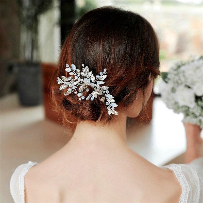 Wedding Hair Accessories -  Opal Bridal Hair Comb