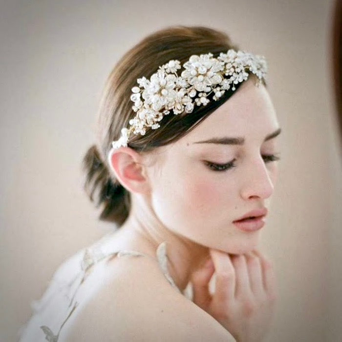 Wedding Hair Accessories - Pearl and Crystal Bridal Headband