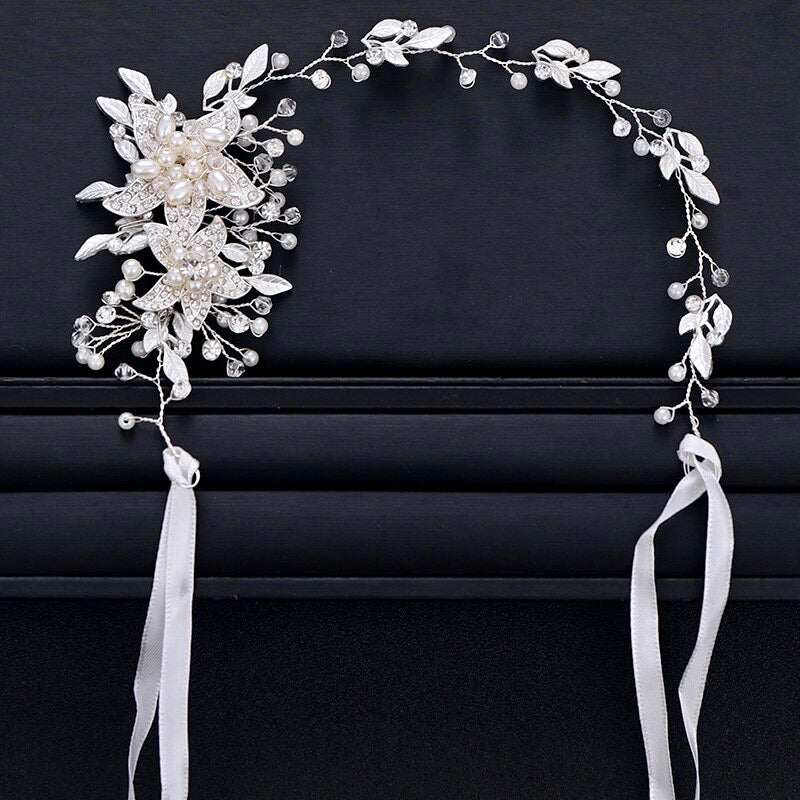 Wedding Hair Accessories - Pearl and Crystal Bridal Headband - More Colors