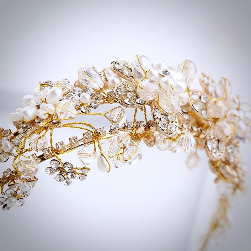 Wedding Hair Accessories - Pearl and Crystal Bridal Headband