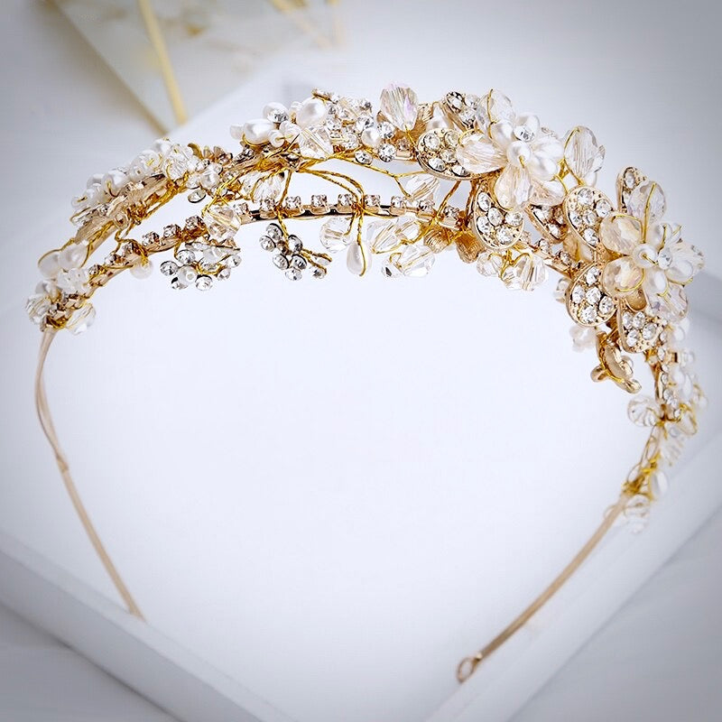 Wedding Hair Accessories - Pearl and Crystal Bridal Headband