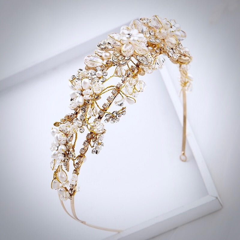 Wedding Hair Accessories - Pearl and Crystal Bridal Headband