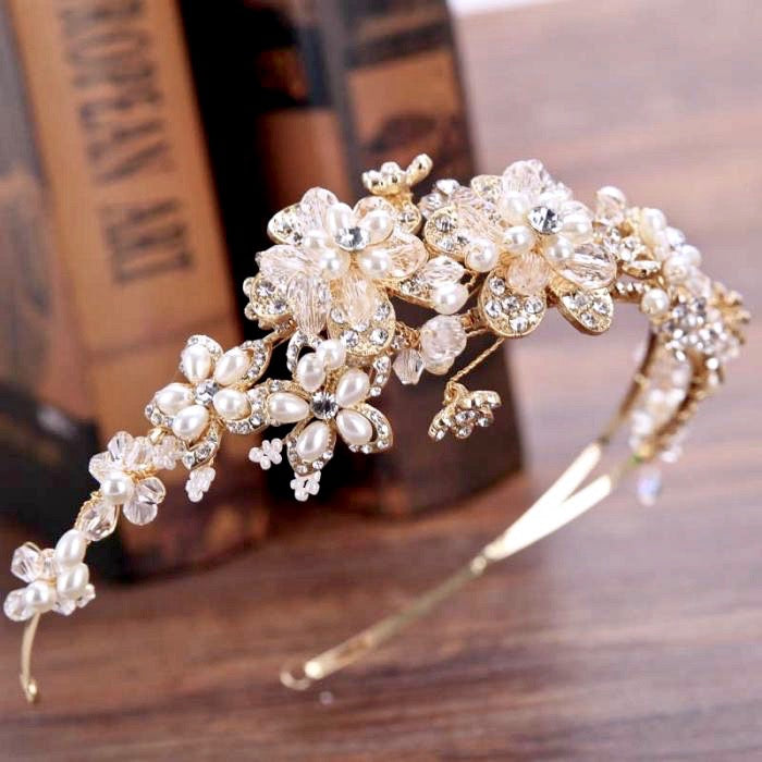 Wedding Hair Accessories - Pearl and Crystal Bridal Headband