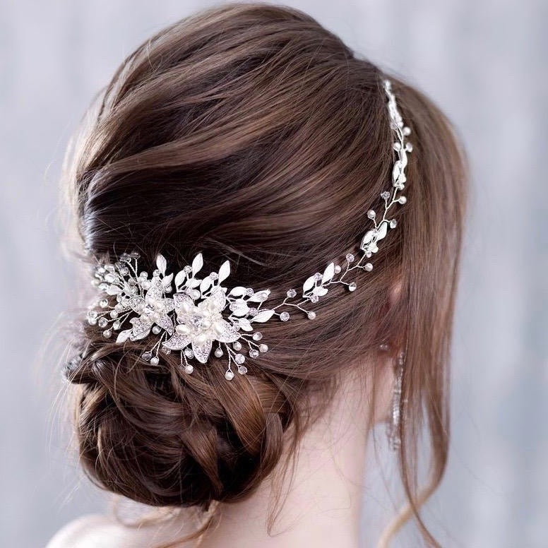 Wedding Hair Accessories - Pearl and Crystal Bridal Headband - More Colors