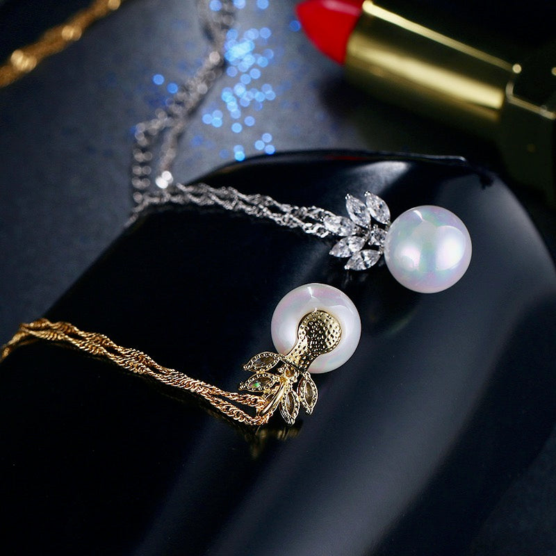 Wedding Pearl Jewelry - Pearl and Cubic Zirconia Jewelry Set