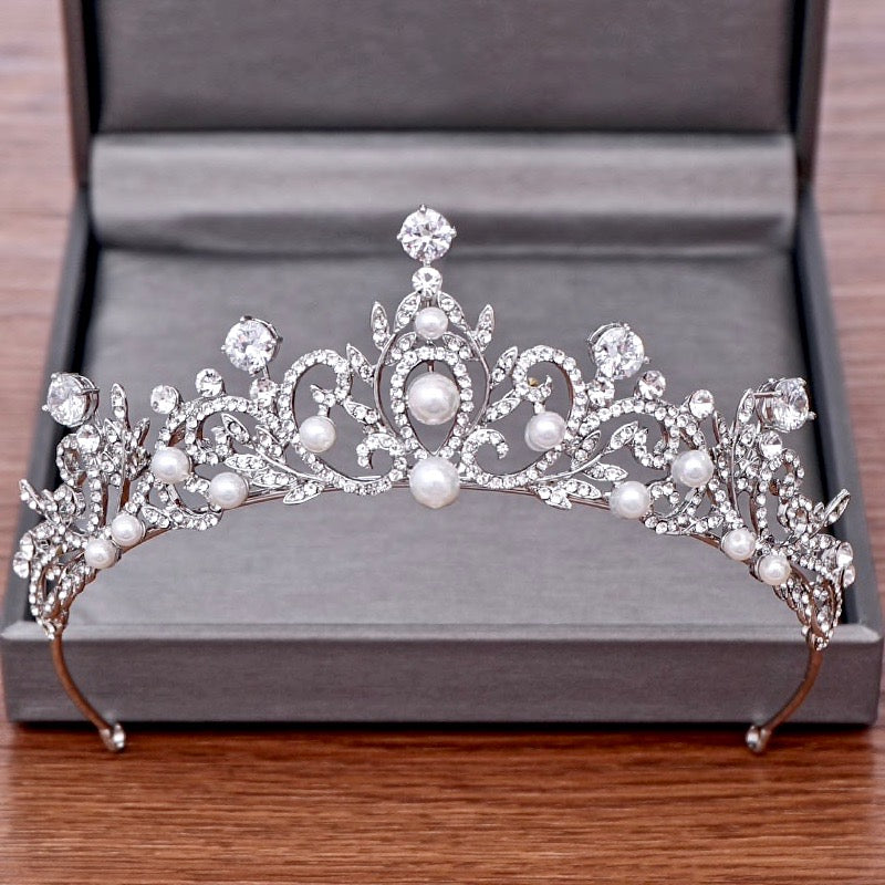 Wedding Hair Accessories - Pearl and Rhinestone Bridal Tiara