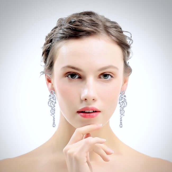 Wedding Jewelry - Cubic Zirconia Bridal Earrings