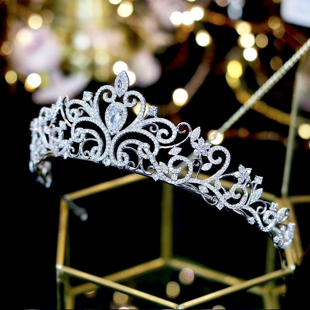 Wedding Hair Accessories - Silver Cubic Zirconia Bridal Tiara