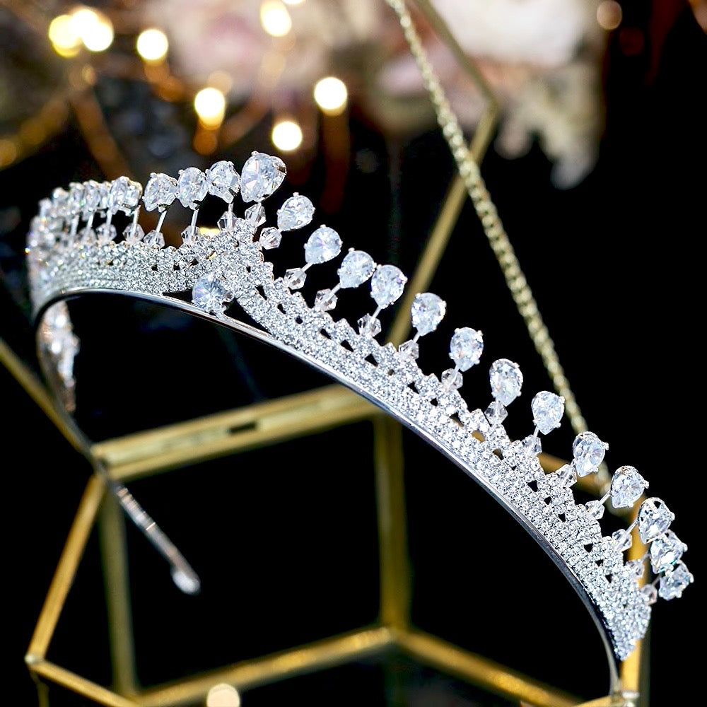 Wedding Hair Accessories - Silver Cubic Zirconia Bridal Tiara