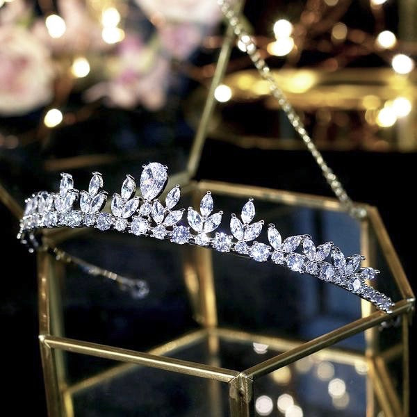 Wedding Hair Accessories - Silver Cubic Zirconia Bridal Tiara