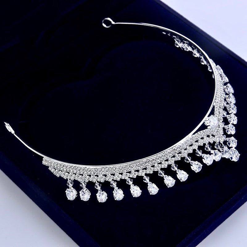 Wedding Hair Accessories - Silver Cubic Zirconia Bridal Tiara