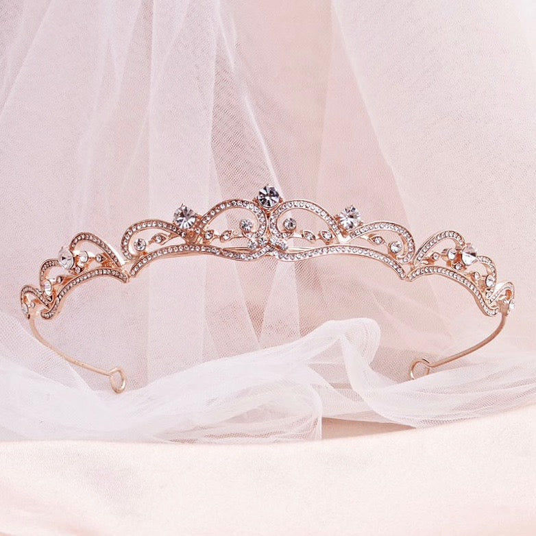 Wedding Hair Accessories - Rhinestone Bridal Tiara - Available in Silver, Rose Gold and Yellow Gold