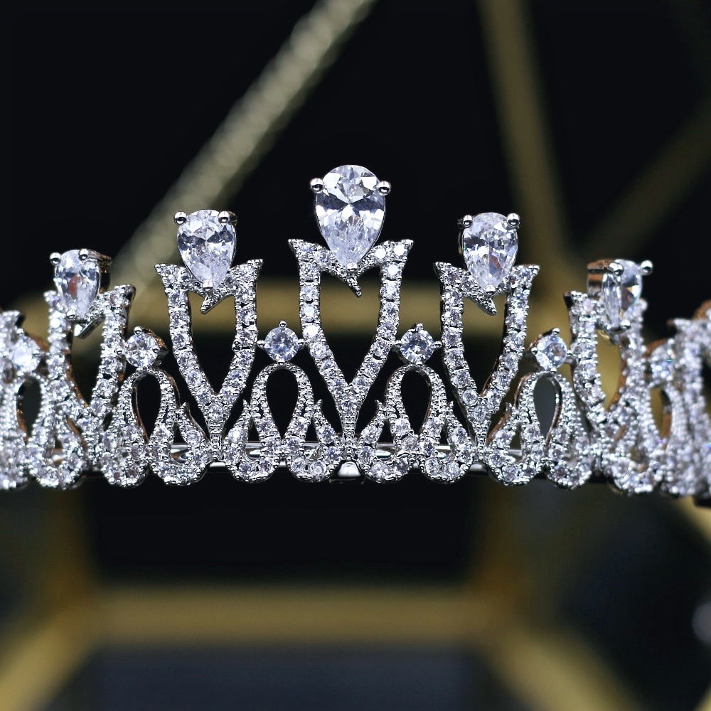 Wedding Hair Accessories - Silver Cubic Zirconia Bridal Tiara