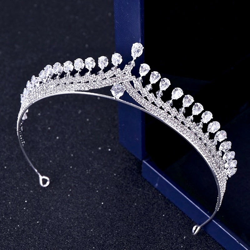 Wedding Hair Accessories - Silver Cubic Zirconia Bridal Tiara