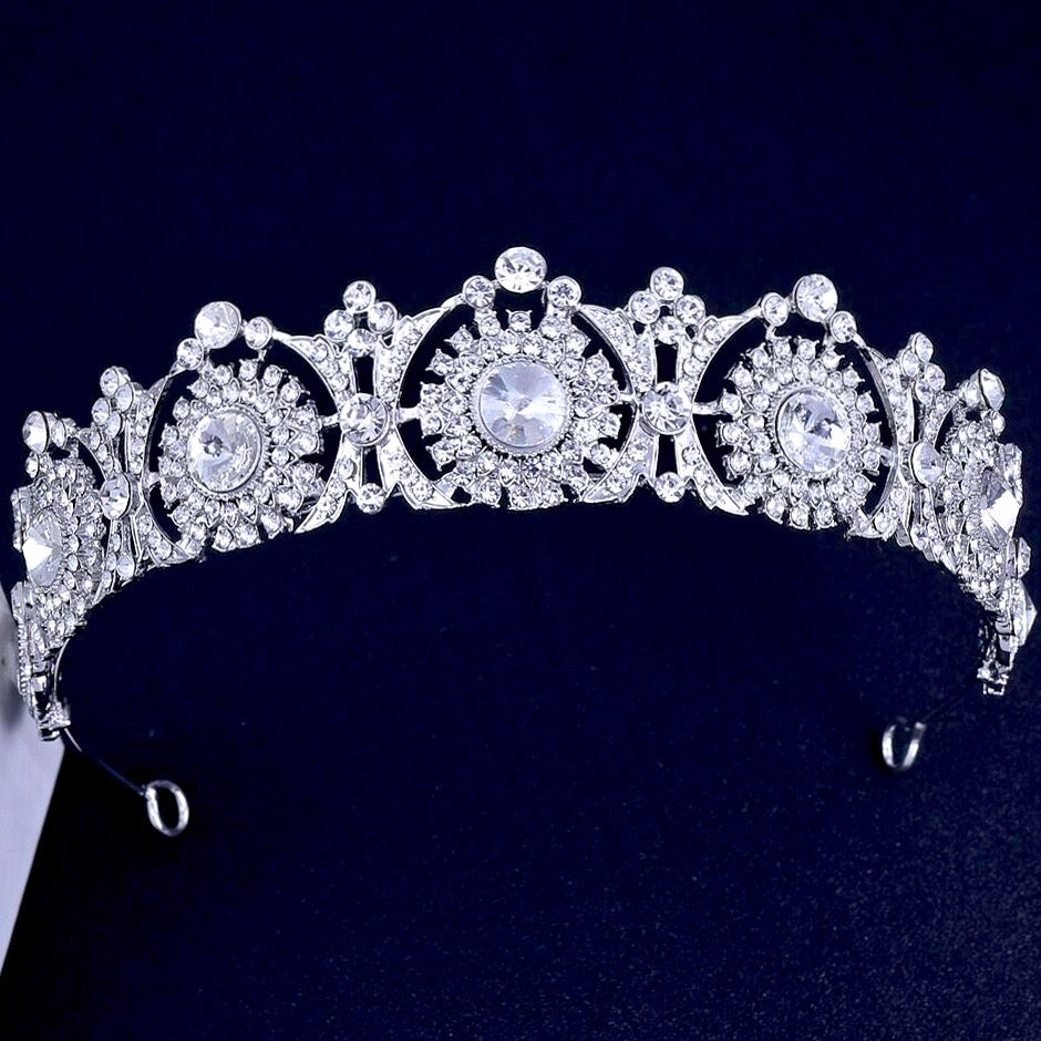 Wedding Hair Accessories - Rhinestone Bridal Tiara - Available in Rose Gold and Silver