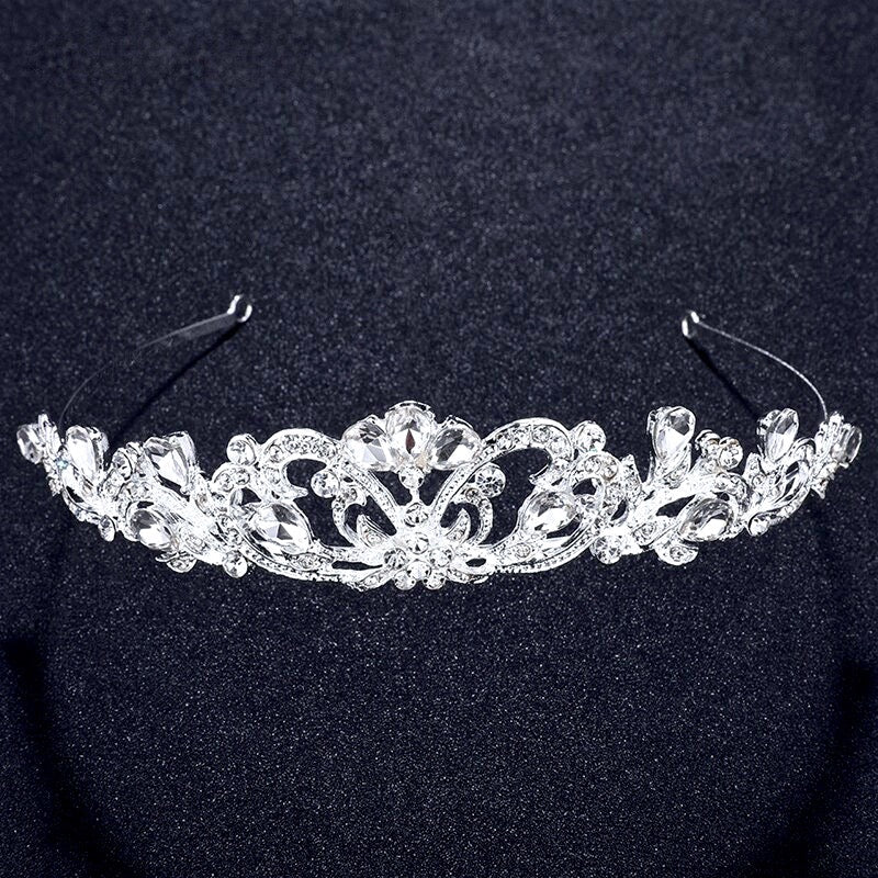 Wedding Hair Accessories - Rhinestone Bridal Tiara - Available in Silver and Yellow Gold