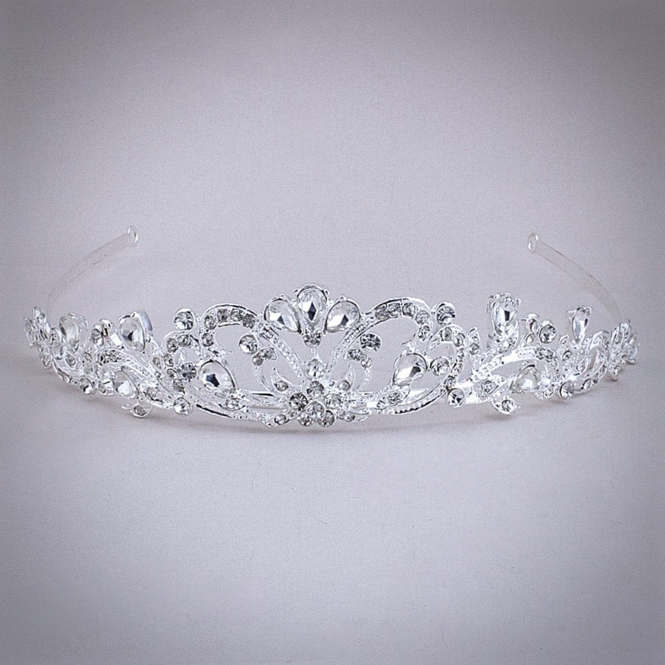 Wedding Hair Accessories - Rhinestone Bridal Tiara - Available in Silver and Yellow Gold