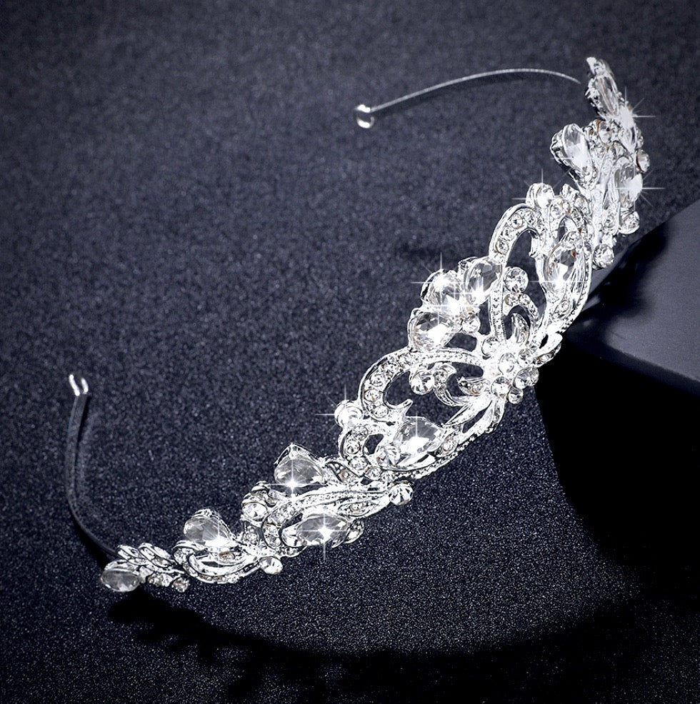 Wedding Hair Accessories - Rhinestone Bridal Tiara - Available in Silver and Yellow Gold