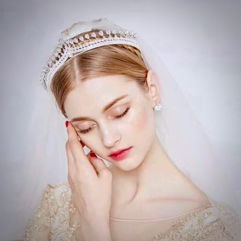 Wedding Hair Accessories - Silver Cubic Zirconia Bridal Tiara