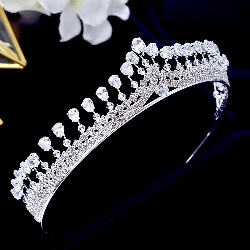 Wedding Hair Accessories - Silver Cubic Zirconia Bridal Tiara