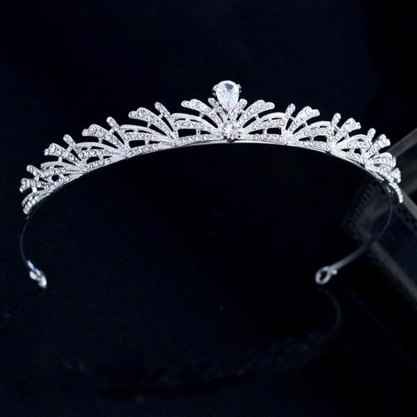 Wedding Hair Accessories - Silver Cubic Zirconia Bridal Tiara