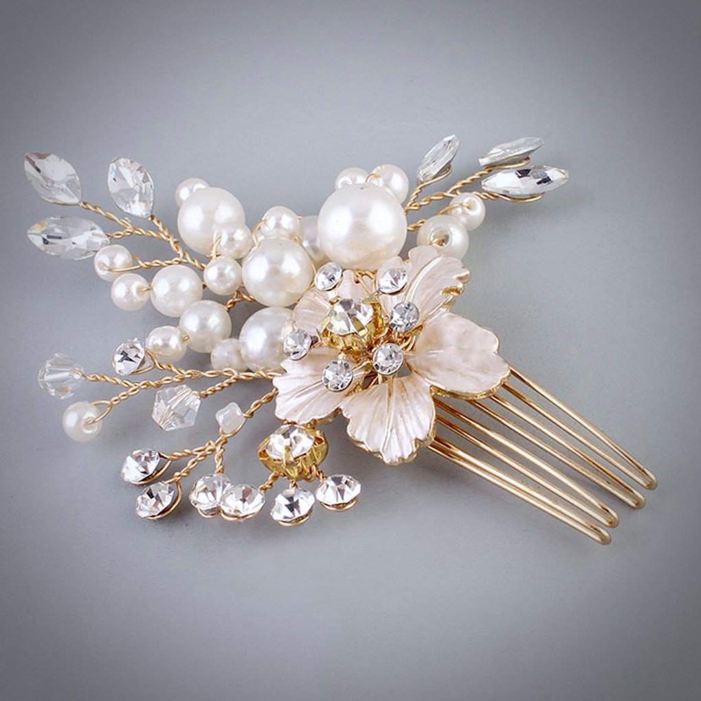 Wedding Hair Accessories - Pearl and Crystal Bridal Hair Comb