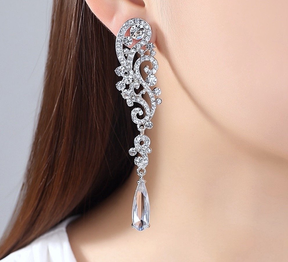 "Eileen" - Rhinestone Bridal Earrings