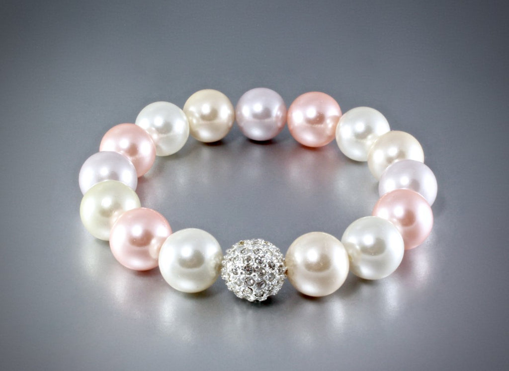 "Maya Silver" - Pearl Stretch Bracelets