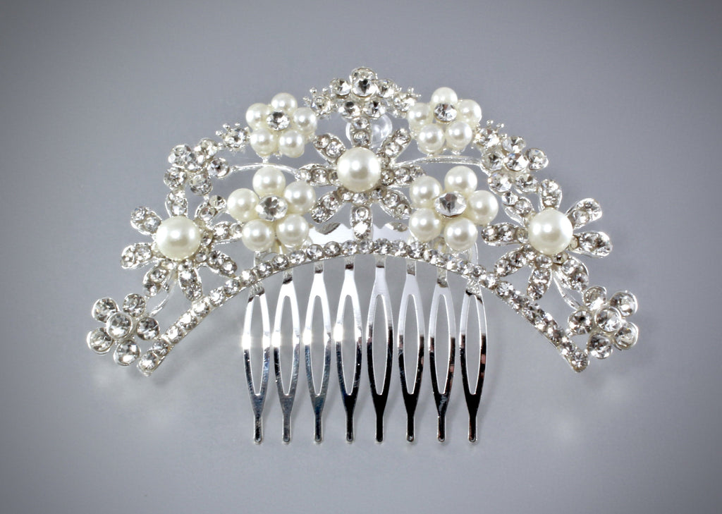 Wedding Hair Accessories - Pearl and Crystal Bridal Hair Comb