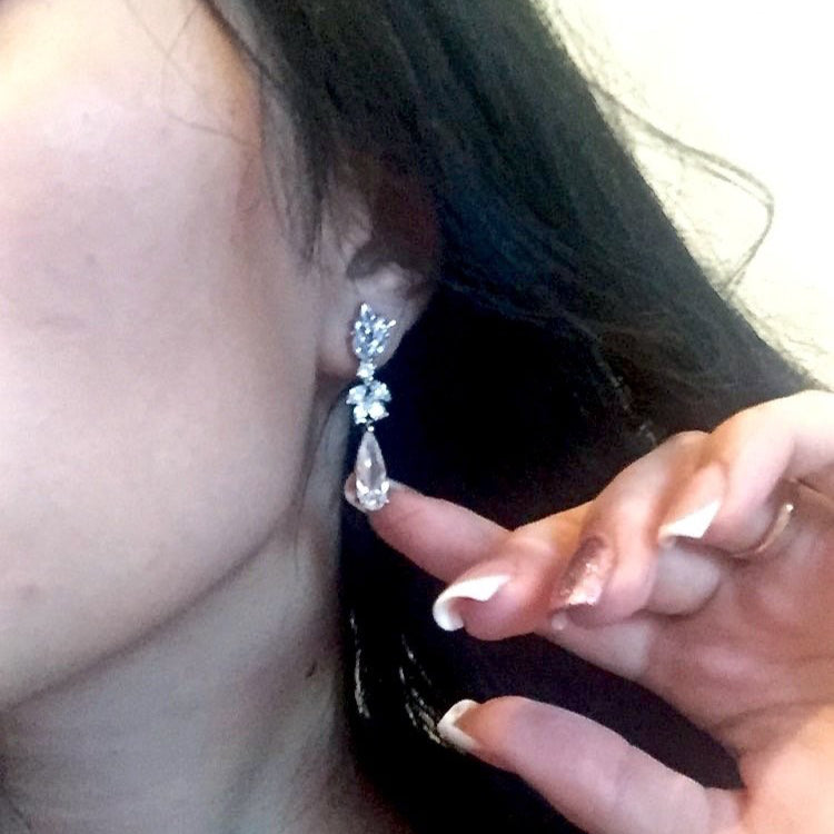 Wedding Jewelry - Cubic Zirconia Bridal Earrings - Available in Rose Gold, Silver and Yellow Gold