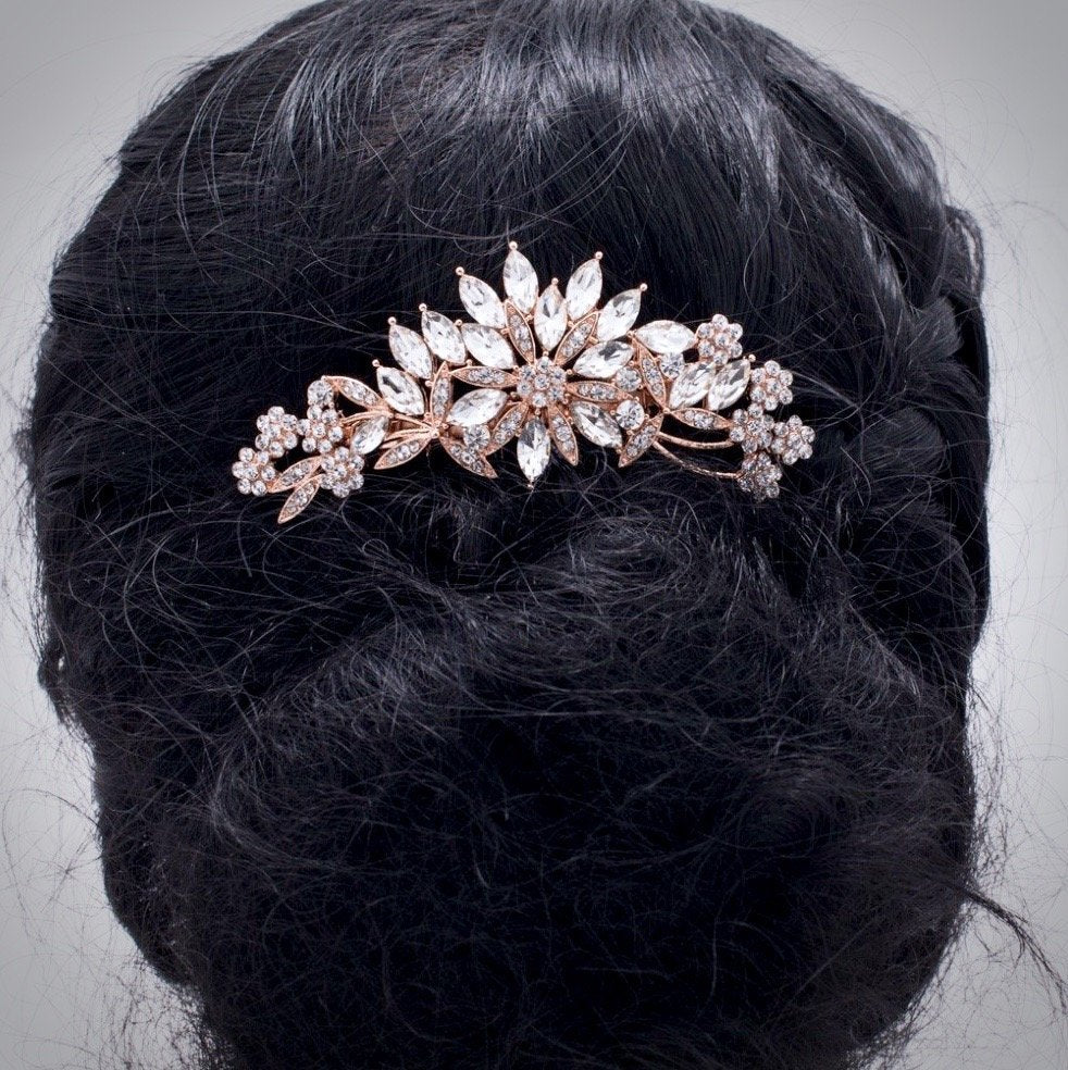 Wedding Hair Accessories - Austrian Crystal Hair Comb - Available in Rose Gold and Silver