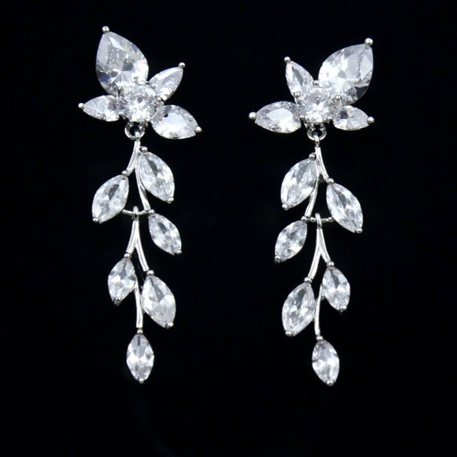 Wedding Jewelry - Silver Cubic Zirconia Bridal Jewelry Set