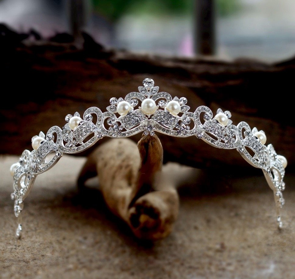 "Jolene" - Wedding Pearl and Rhinestone Tiara