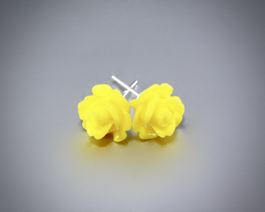 "Ava" - Flower Girl Colorful Rose Stud Earrings 