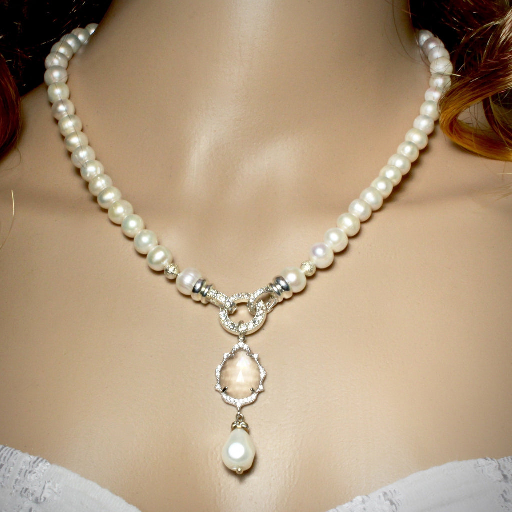 Pearl Wedding Jewelry - Freshwater Pearl Bridal 3-Piece Jewelry Set