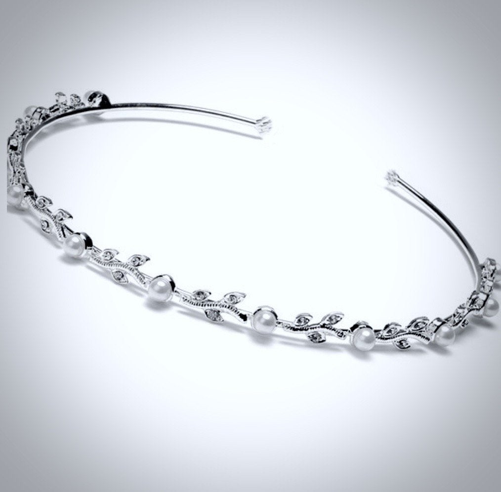 Wedding Hair Accessories - Pearl and Crystal Bridal Headband