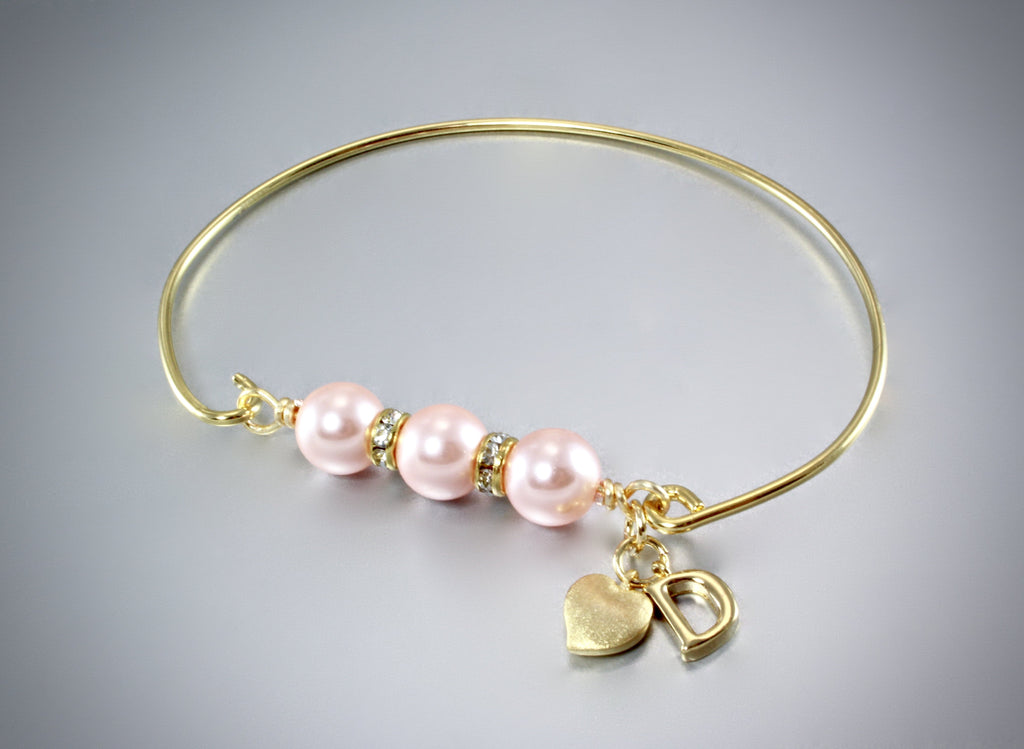"Brittany" - Personalized Pearl Bridesmaids Bracelet - More Colors Available
