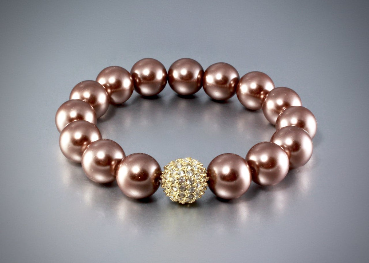 Vintage 12 KT Gold Filled Pearl Stone Bracelet - Ruby Lane