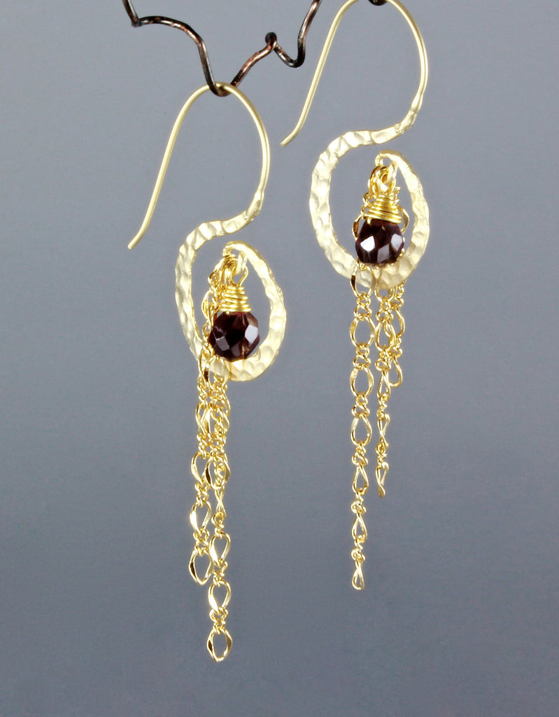 Wedding Jewelry - Garnet Bridal Earrings