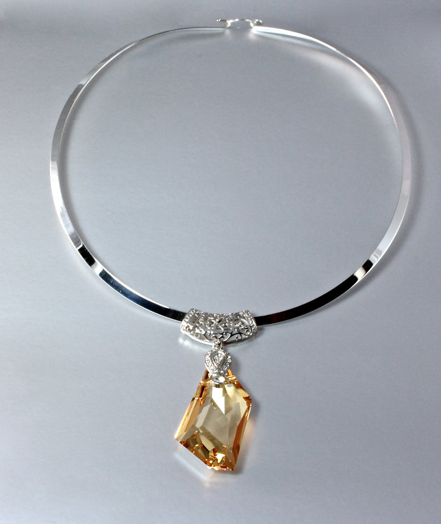 "Girls' Night Out" - Swarovski Crystal and Sterling Silver Choker Necklace