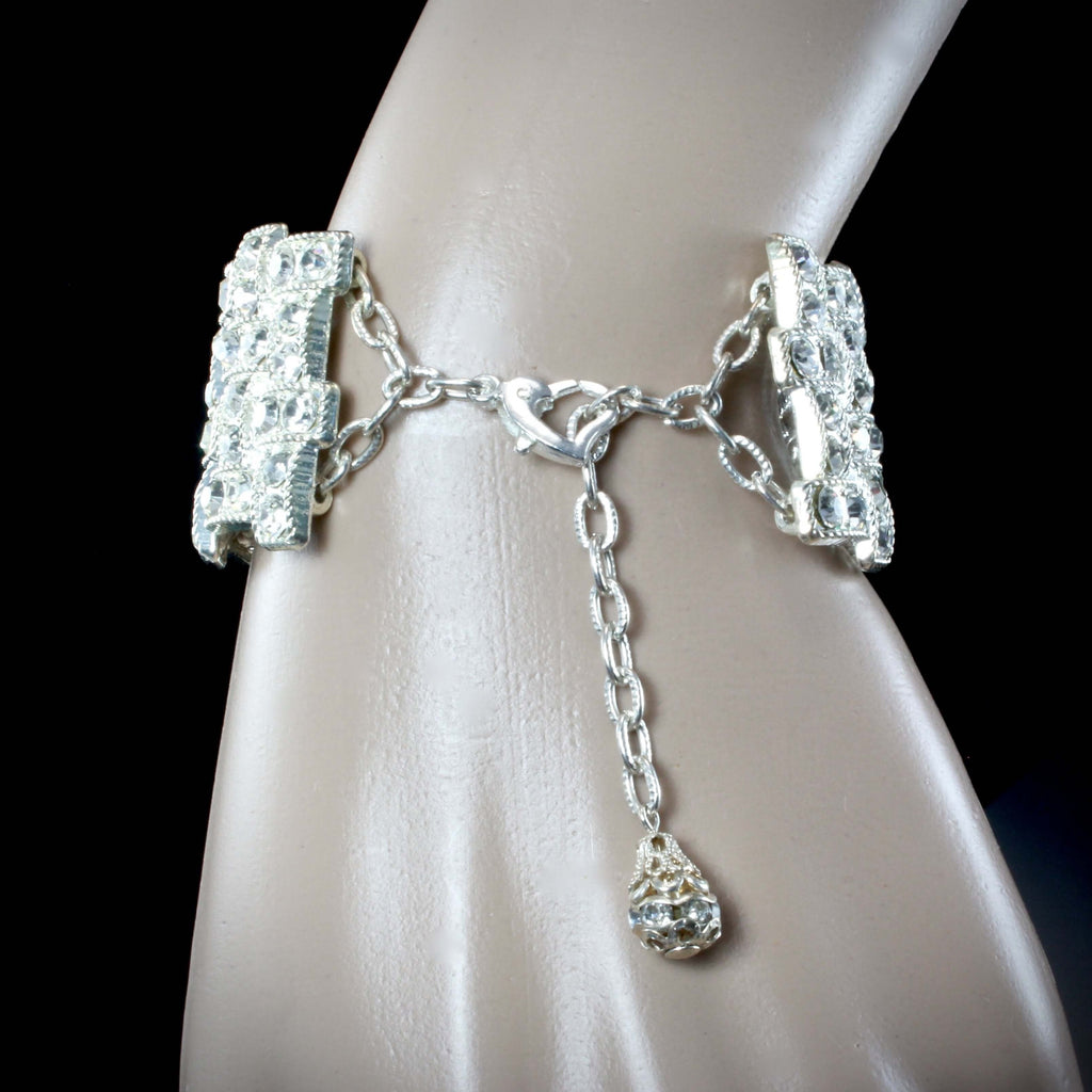 "Adele" - Crystal Silver Bridal Bracelet