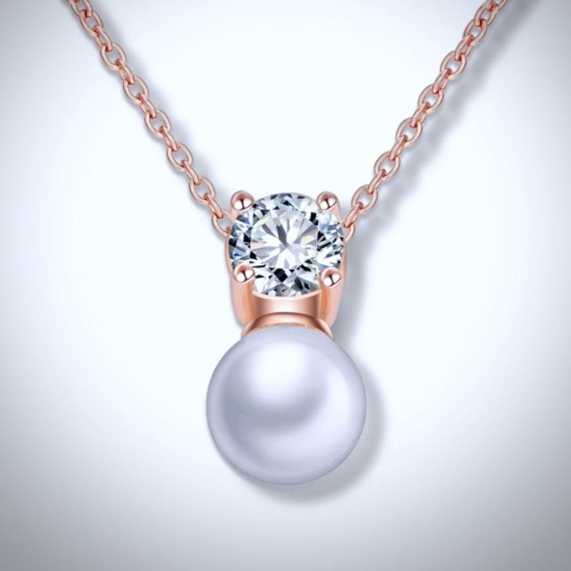 Wedding Pearl Jewelry - Pearl and Cubic Zirconia Jewelry Set - Available in Rose Gold and Silver