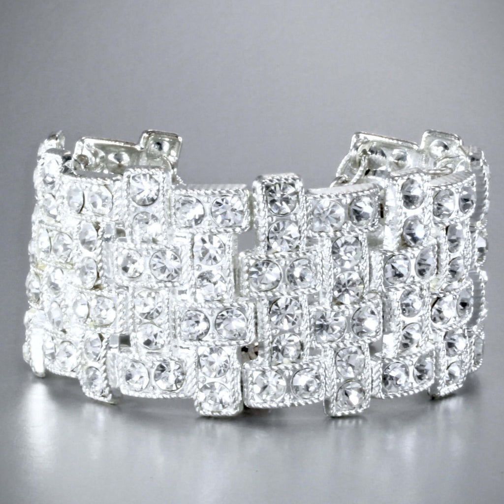 "Adele" - Crystal Silver Bridal Bracelet