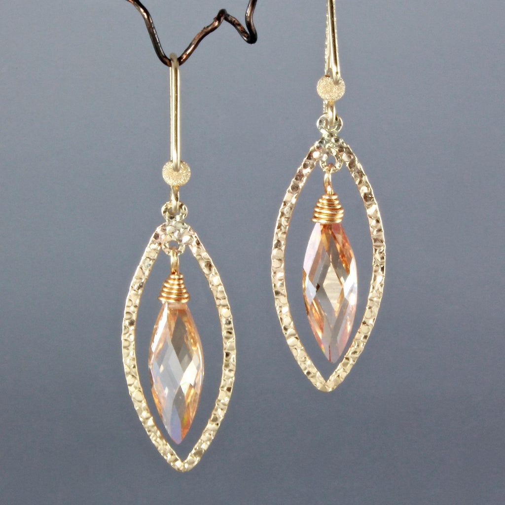 "Diana" - Cubic Zirconia and 14K Gold-Filled Earrings - More Colors Available