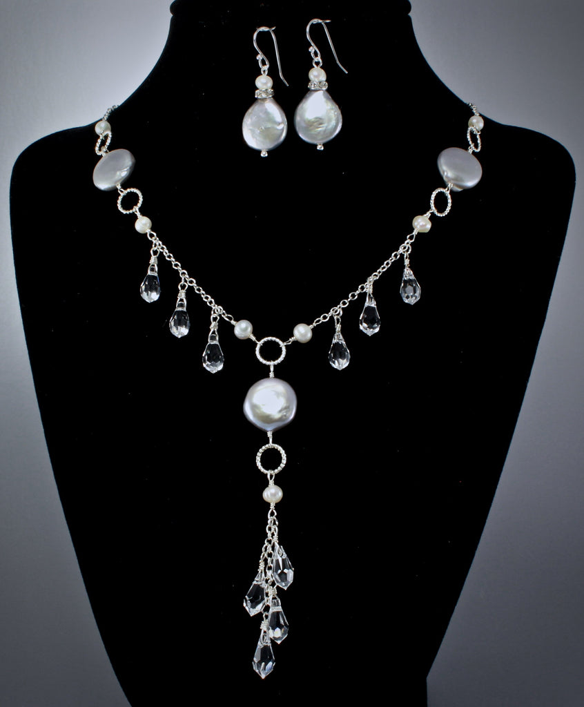 Swarovski Crystal Bridal Necklace and Earrings Set 