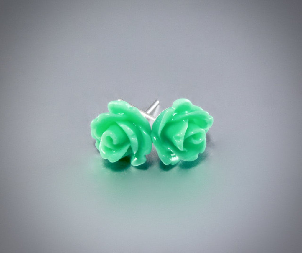 "Ava" - Flower Girl Colorful Rose Stud Earrings 